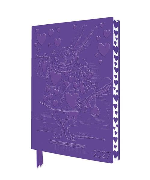 Alice's Adventures in Wonderland: White Rabbit 2027 Artisan Art Vegan Leather Diary Planner - Page to View with Notes