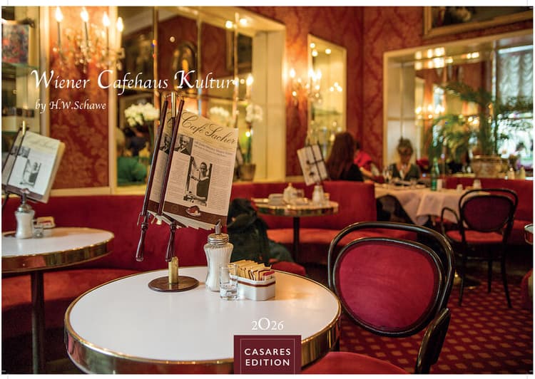 Wiener Caféhaus Kultur Kalender 2026 - Wandkalender | Fotokalender| Österreich Kalender | Alpenländer 24x35cm | Historische & Kulturelle Kaffeehaus Motive | . & Geschenkidee