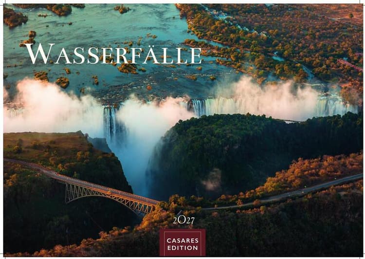 Wasserfälle Kalender 2027 - Wandkalender | Fotokalender Naturkalender 35x50cm Großformat - Inspirierende Wasserfall-Fotografien für das ganze Jahr