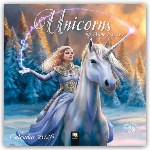 Unicorns by Anne Stokes Wall Calendar 2026 (Art Calendar)