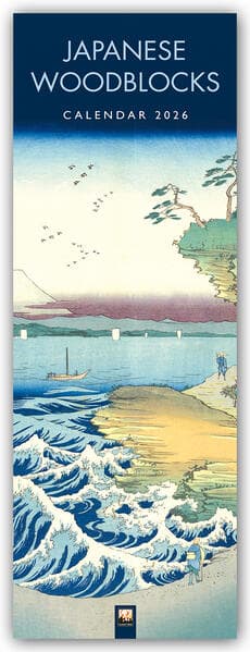 Japanese Woodblocks Slim Calendar 2026 (Art Calendar)