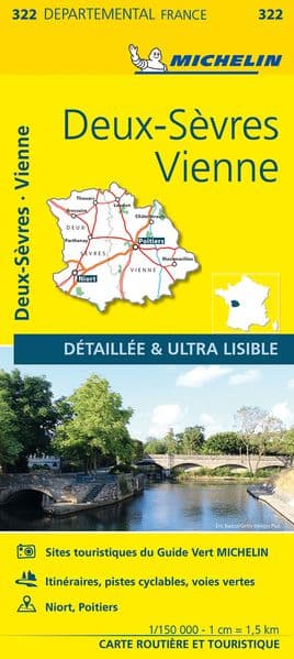 Deux-Sevres, Vienne - Michelin Local Map 322