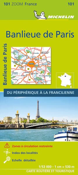 Michelin Vororte von Paris. Straßen- und Tourismuskarte 1:53.000