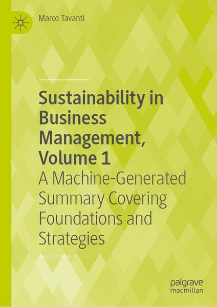 Sustainability in Business Management, Volume 1