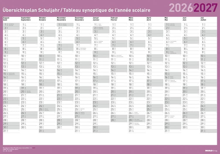 Wandplaner Mini 2026/27