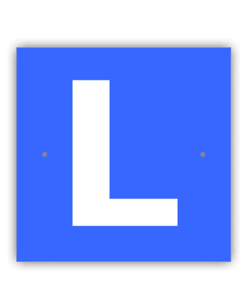 L-Schild mit Saugnapf (Auto) 10 Stk