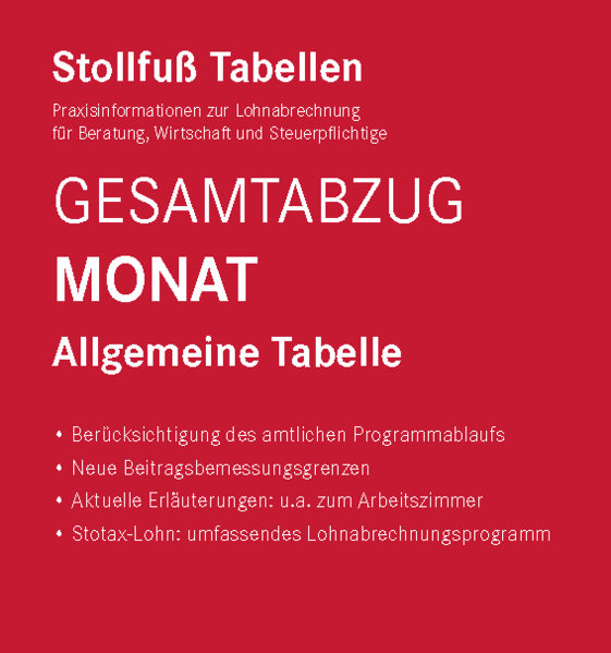 Tabelle, Gesamtabzug 2026 Monat