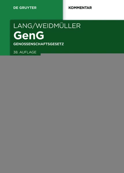 Lang/Weidmüller Genossenschaftsgesetz