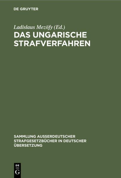 Das ungarische Strafverfahren