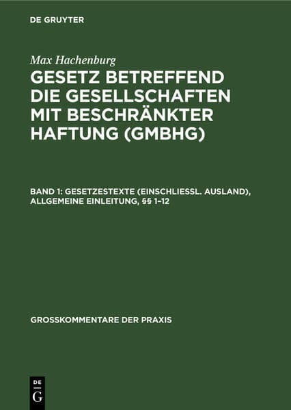 Gesetzestexte (einschließl. Ausland), Allgemeine Einleitung, §§ 1-12