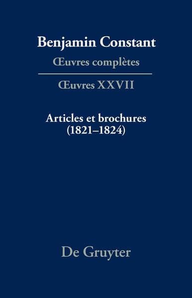 Articles et brochures (1821–1824)