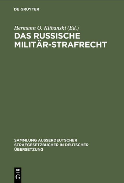 Das Russische Militär-Strafrecht