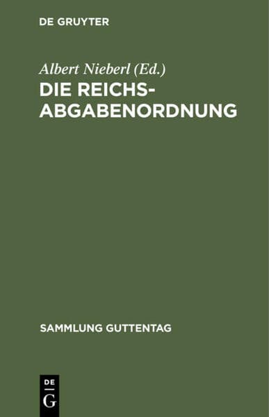 Die Reichsabgabenordnung