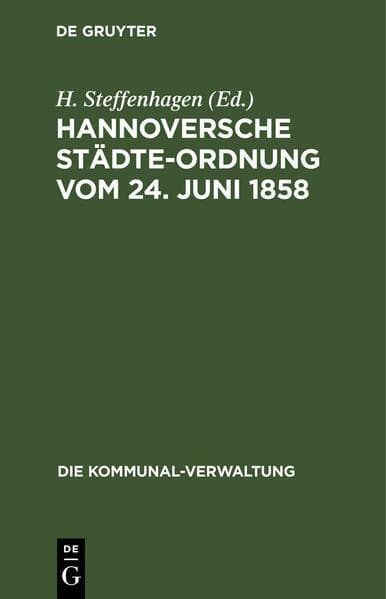 Hannoversche Städte-Ordnung vom 24. Juni 1858