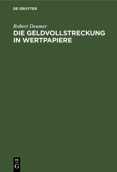 Die Geldvollstreckung in Wertpapiere