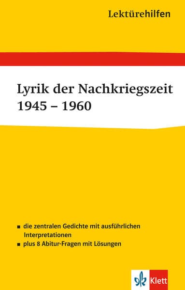 Klett Lektürehilfen Lyrik der Nachkriegszeit 1945 - 1960
