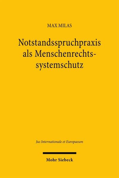 Notstandsspruchpraxis als Menschenrechtssystemschutz
