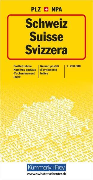 Kümmerly+Frey Schweiz, Postleitzahlenkarte 1:260.000