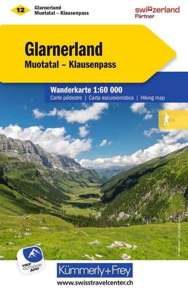Kümmerly+Frey Wanderkarte 12 Glarnerland 1:60.000