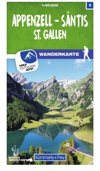 Kümmerly+Frey Wanderkarte 9 Appenzell, Säntis 1:40.000