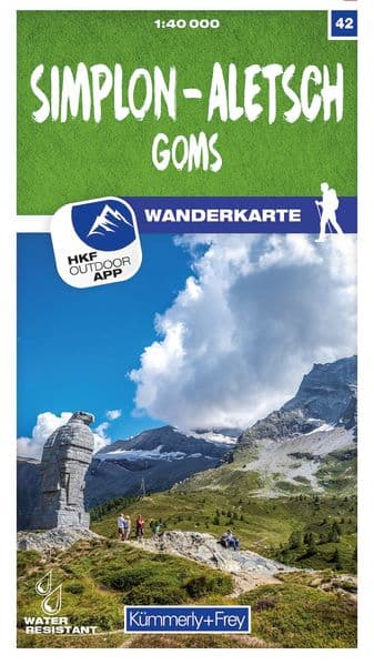 Kümmerly+Frey Wanderkarte 42 Simplon, Aletsch 1:40.000