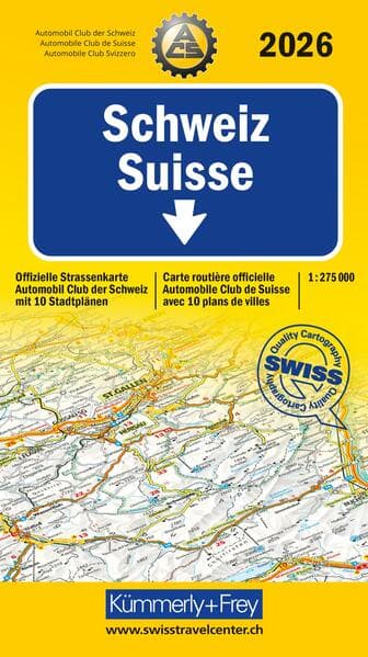 Kümmerly+Frey Strassenkarte ACS Schweiz 2026 1:275.000