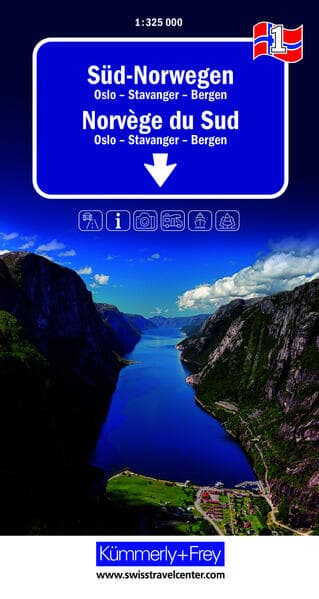 Kümmerly+Frey Regional-Strassenkarte 1 Süd-Norwegen 1:325.000
