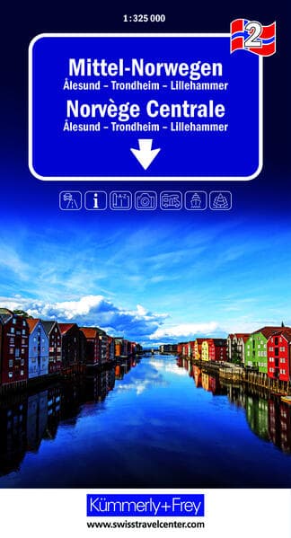Kümmerly+Frey Regional-Strassenkarte 2 Mittel-Norwegen 1:325.000