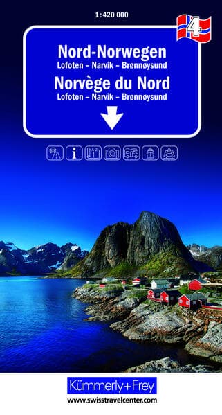 Kümmerly+Frey Regional-Strassenkarte 4 Nord-Norwegen 1:420.000