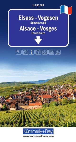 Kümmerly+Frey Regional-Strassenkarte Elsass, Vogesen 1:200.000