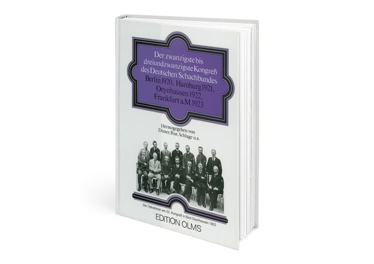 Kongress des Deutschen Schachbundes (20., 21., 22. u. 23.) Berlin 1920 /Hamburg 1921 /Oeynhausen 1922 /Frankfurt a. M. 1923