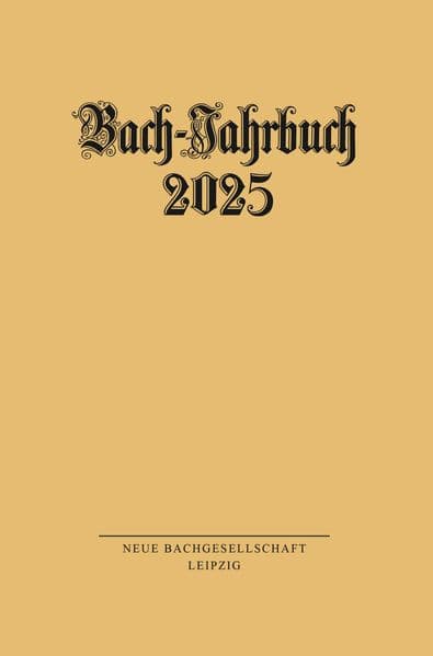 Bach-Jahrbuch 2025