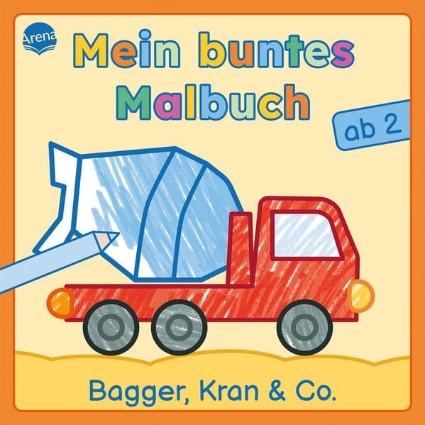 Mein buntes Malbuch ab 2. Bagger, Kran und Co