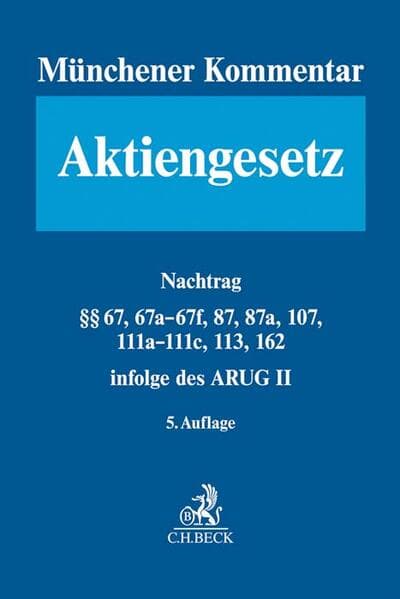 Münchener Kommentar zum Aktiengesetz Band 1a/2a: Nachtrag. AktG