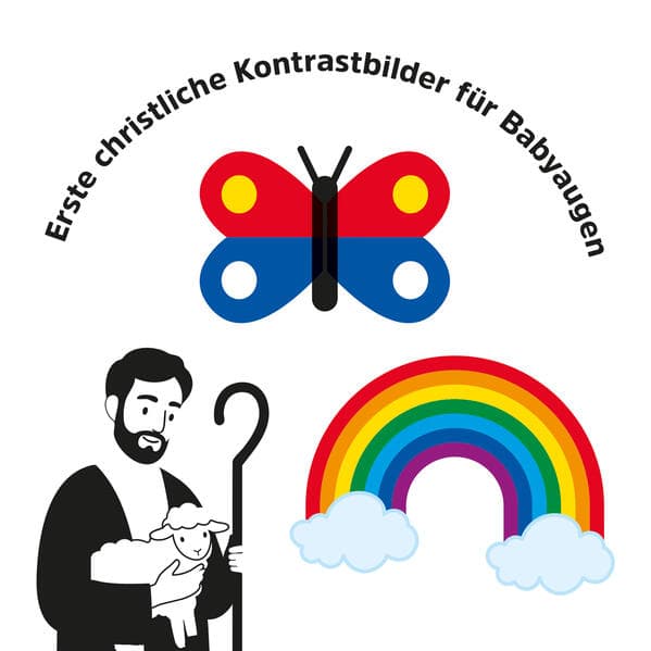 Erste christliche Kontrastbilder für Babyaugen - Schuber