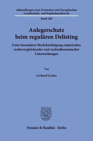 Anlegerschutz beim regulären Delisting