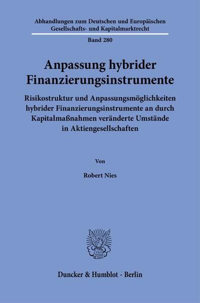 Anpassung hybrider Finanzierungsinstrumente