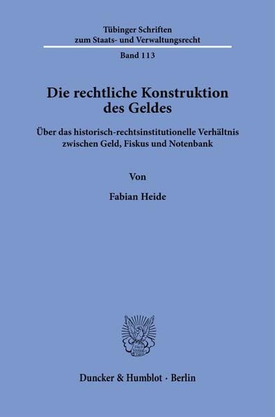 Die rechtliche Konstruktion des Geldes