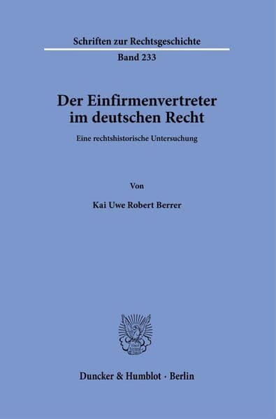 Der Einfirmenvertreter im deutschen Recht