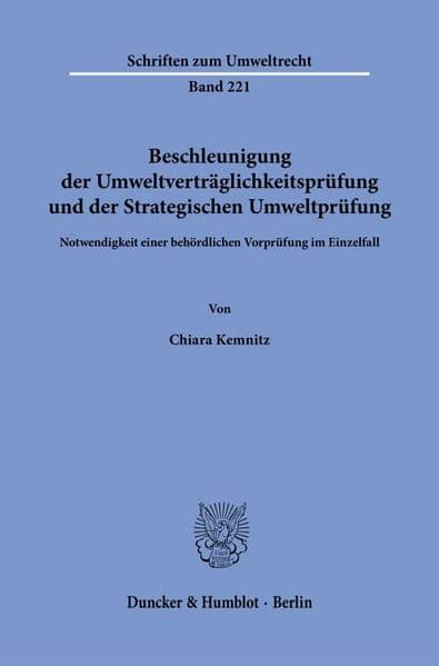 Beschleunigung der Umweltverträglichkeitsprüfung und der Strategischen Umweltprüfung