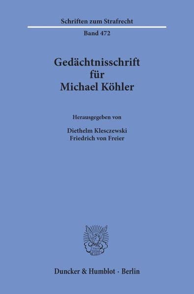 Gedächtnisschrift für Michael Köhler
