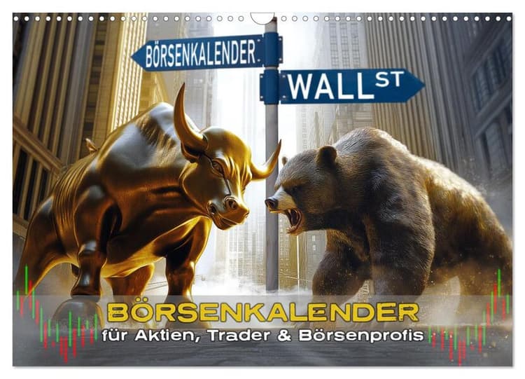 Börsenkalender - der Kalender für Aktien, Trader und Börsenprofis. (Wandkalender 2026 DIN A3 quer), CALVENDO Monatskalender