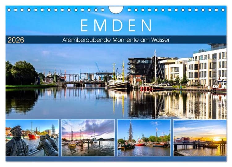 EMDEN Atemberaubende Momente am Wasser (Wandkalender 2026 DIN A4 quer), CALVENDO Monatskalender