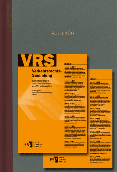 Verkehrsrechts-Sammlung (VRS). Entscheidungen aus allen Gebieten des Verkehrsrechts / Verkehrsrechts-Sammlung (VRS) Band 150