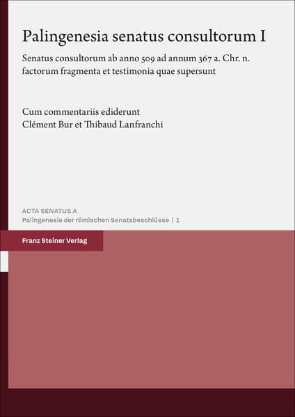 Palingenesia senatus consultorum. Vol. 1