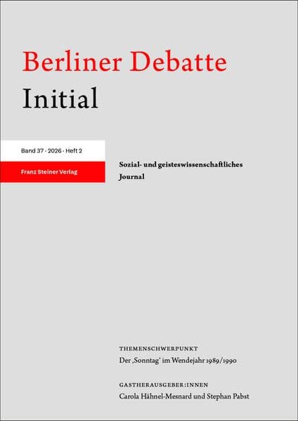 Berliner Debatte Initial 37 (2026) 2