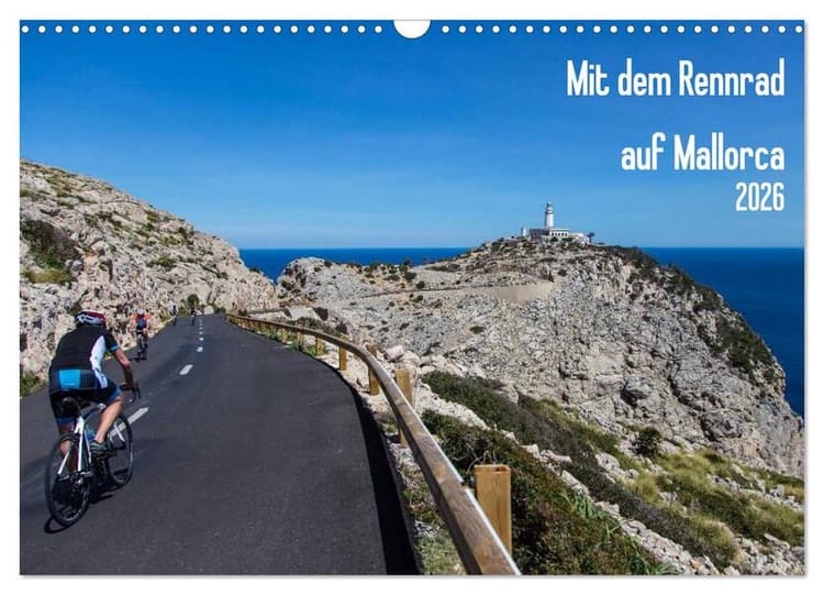 Mit dem Rennrad auf Mallorca (Wandkalender 2026 DIN A3 quer), CALVENDO Monatskalender