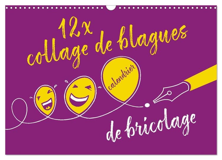 12 x collage de blagues - calendrier de bricolage (Calendrier mural 2026 DIN A3 vertical), CALVENDO calendrier mensuel