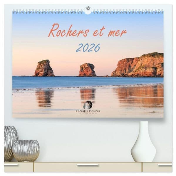 Rochers et mer (Calendrier mural 2026 DIN A2 vertical) calendrier de bureau