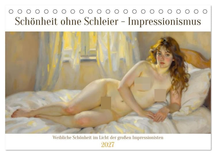 Schönheit ohne Schleier - Impressionismus (Tischkalender 2027 DIN A5 quer), CALVENDO Monatskalender